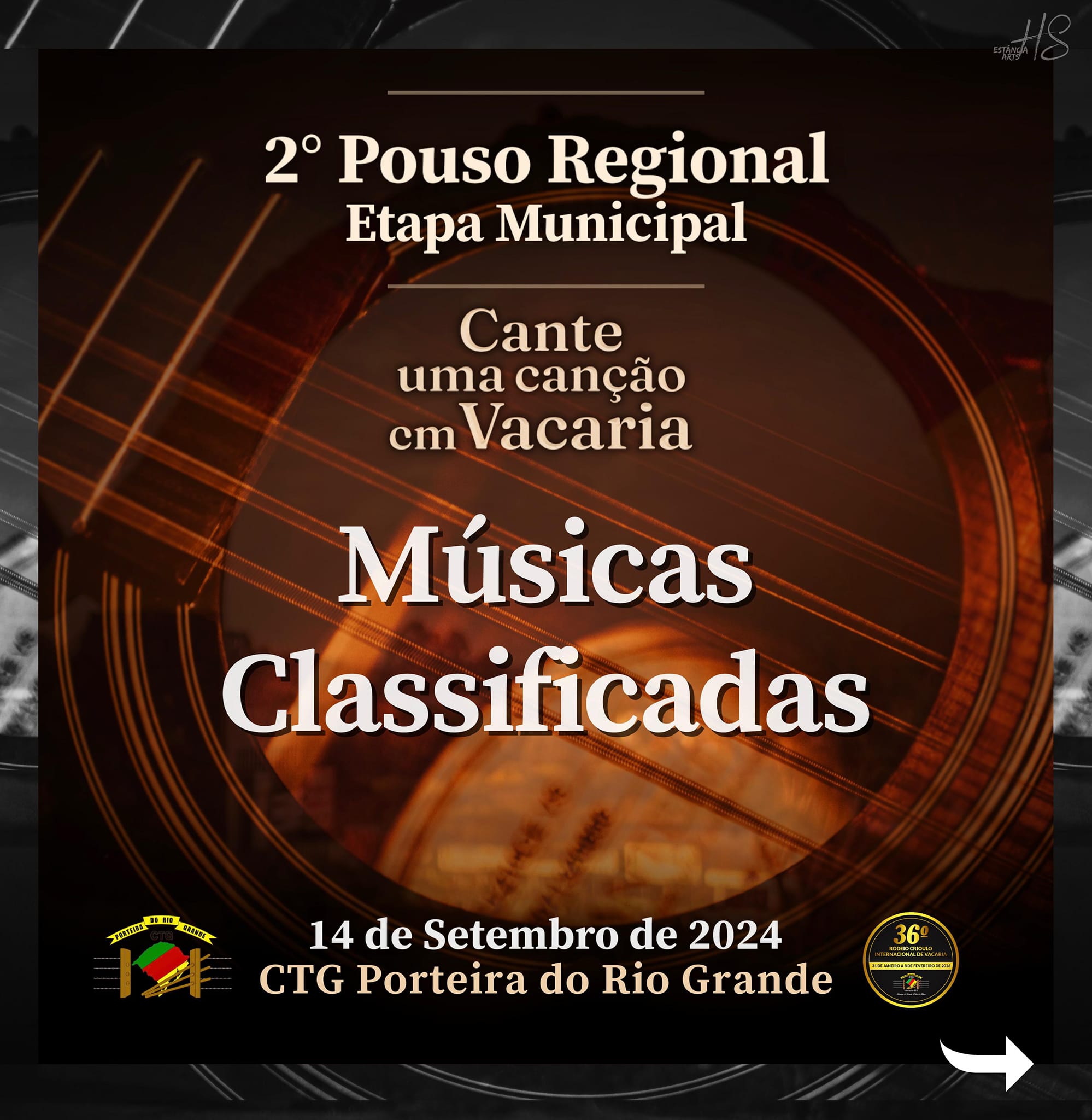 DIVULGADAS AS MÚSICAS CLASSIFICADAS PARA O POUSO REGIONAL – ETAPA MUNICIPAL.