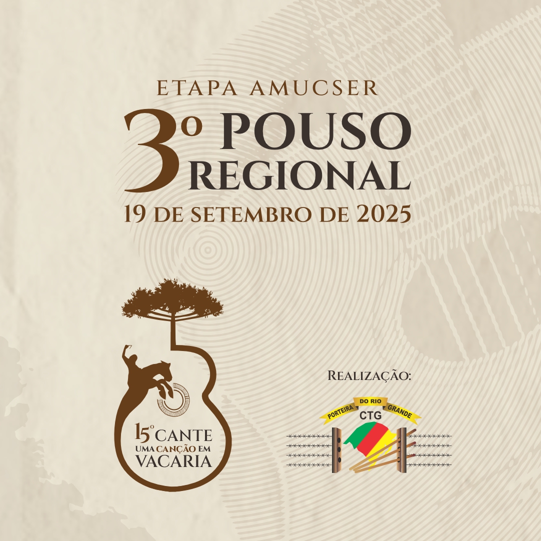 ABERTAS INSCRIÇÕES PARA O FESTIVAL “CANTE UMA CANÇÃO EM VACARIA – 3º POUSO REGIONAL – ETAPA AMUCSER